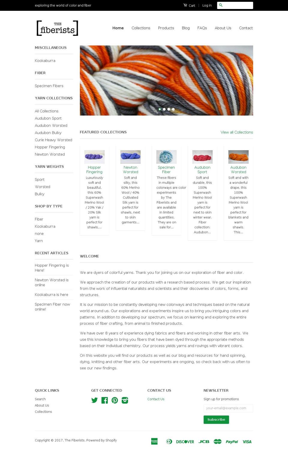Goodwin Shopify theme site example thefiberists.com