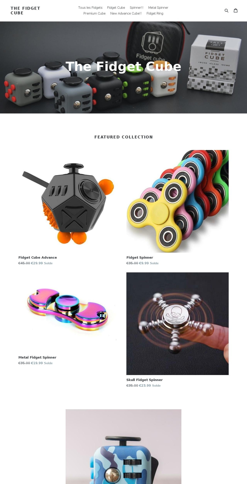 thefidgetcube.eu shopify website screenshot