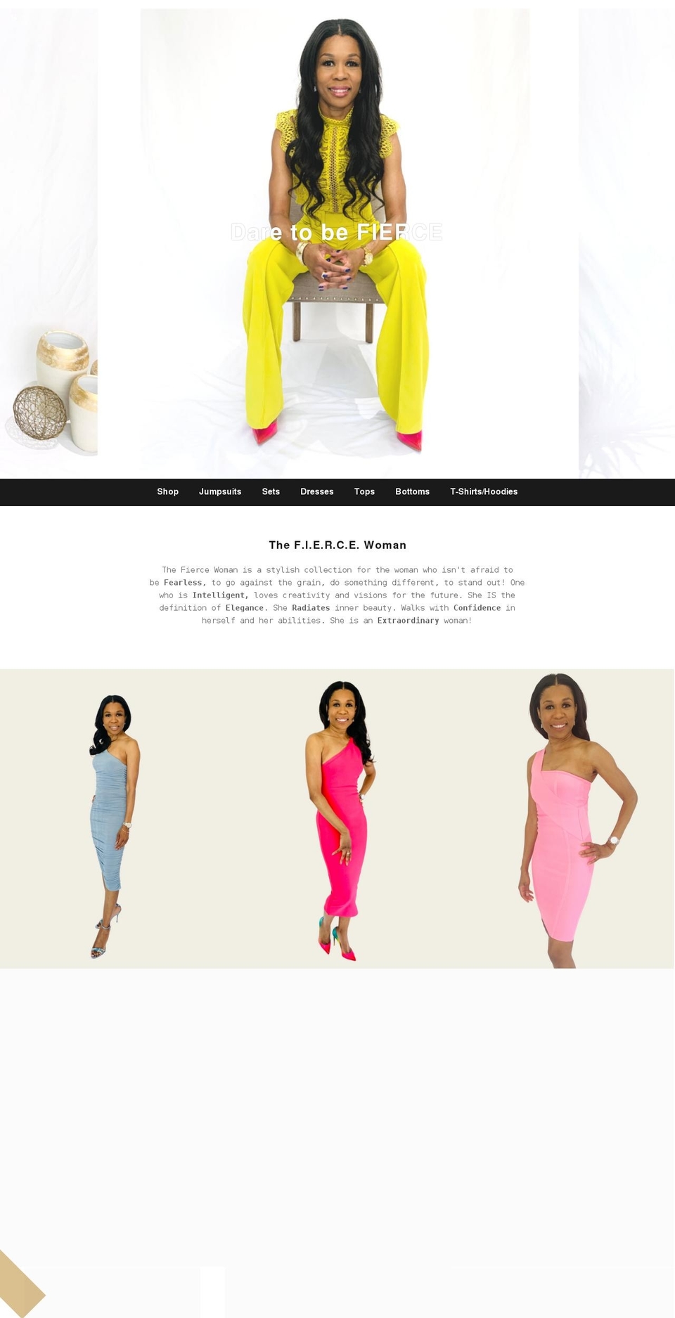 thefiercewomancollection.com shopify website screenshot