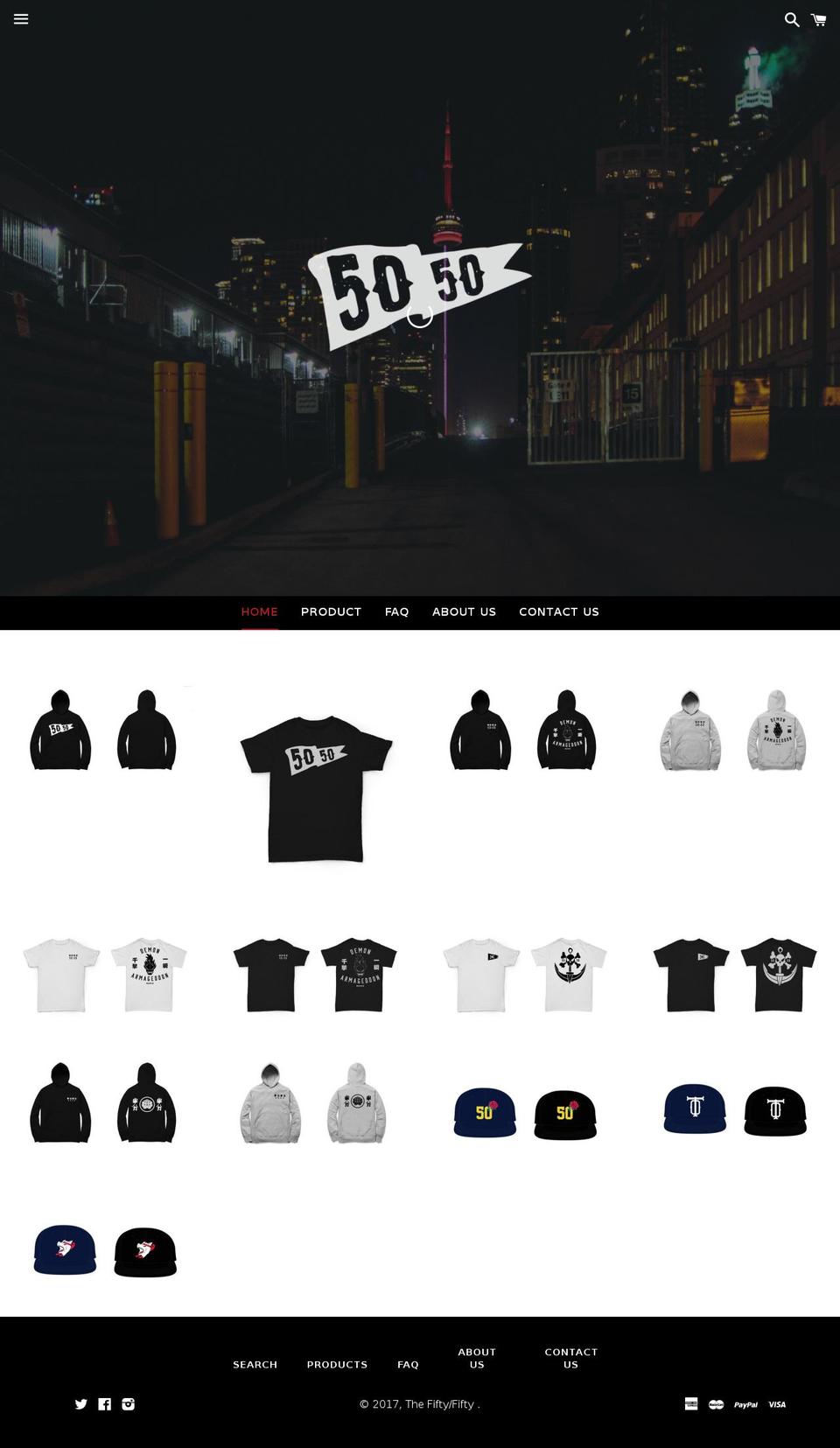 thefiftyxfifty.com shopify website screenshot