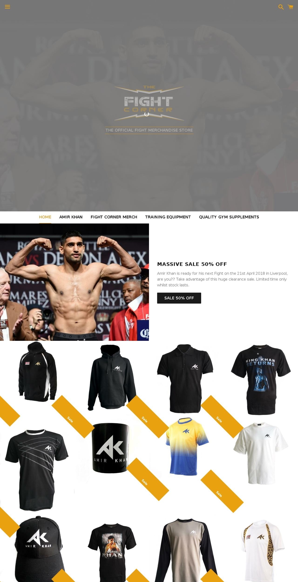 thefightcorner.com — Shopify storefront screenshot