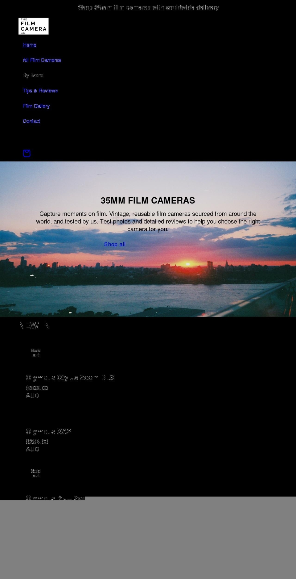 thefilmcameraco.com shopify website screenshot