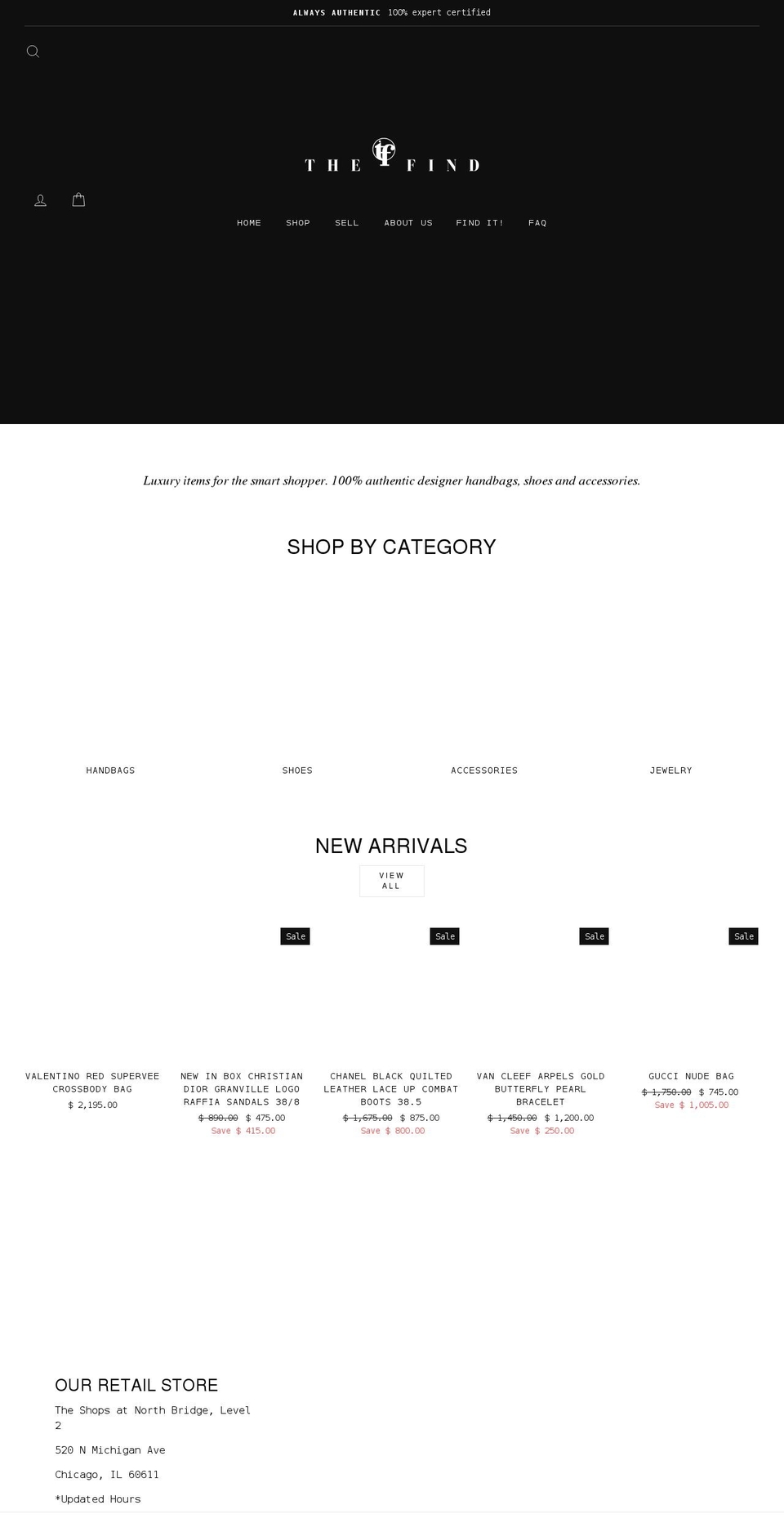 thefind.online shopify website screenshot