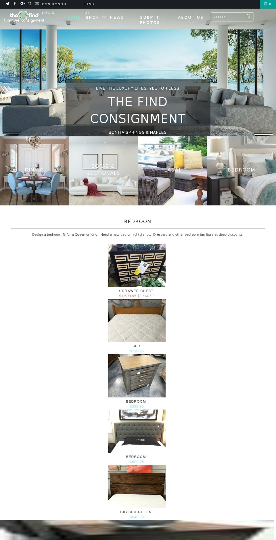 thefindconsign.com shopify website screenshot