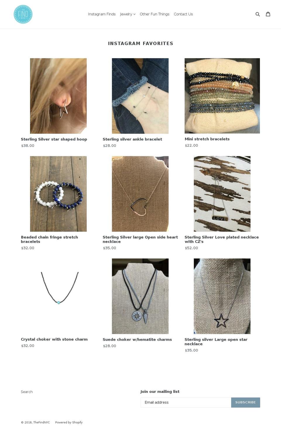 thefindnyc.com shopify website screenshot