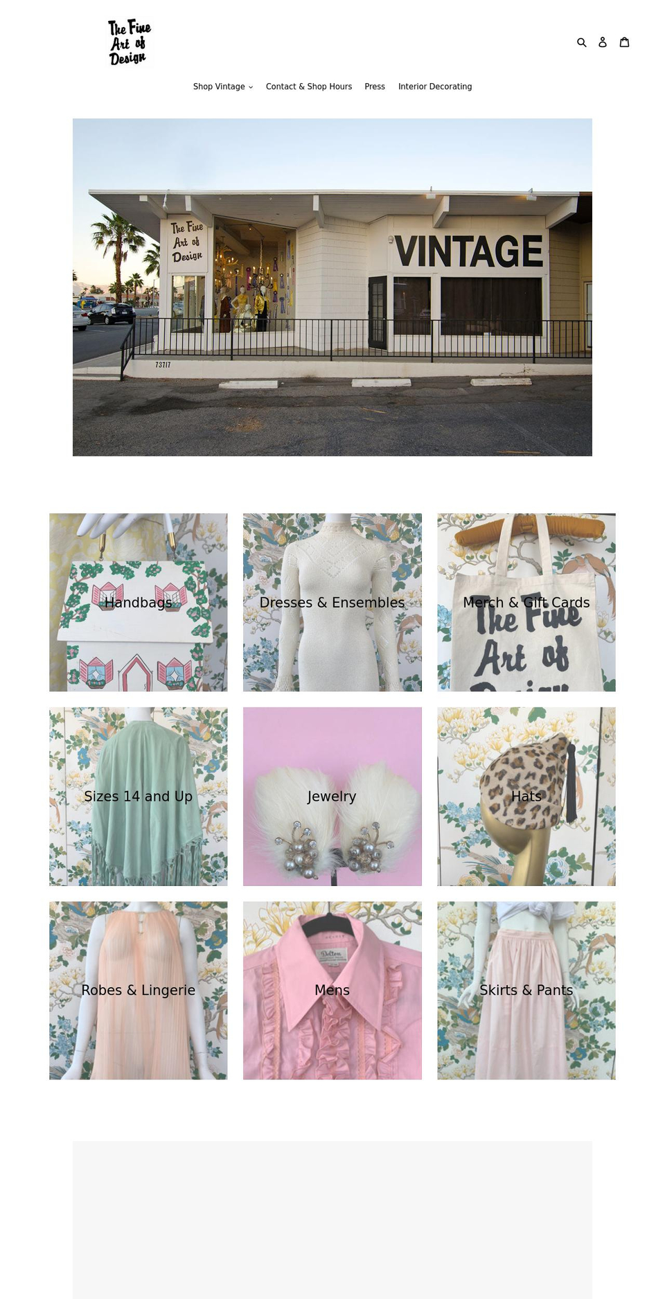 thefineartofdesign.com shopify website screenshot