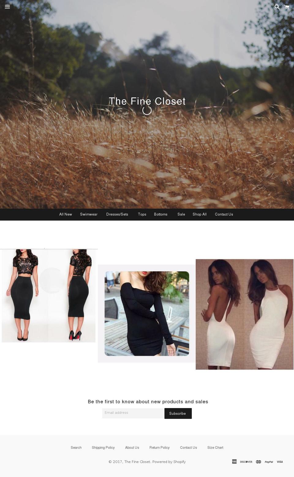 thefinecloset.com shopify website screenshot