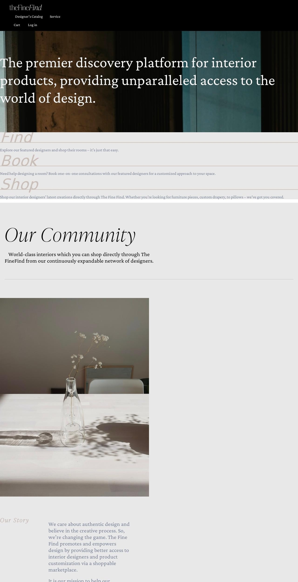 thefinefind.com shopify website screenshot