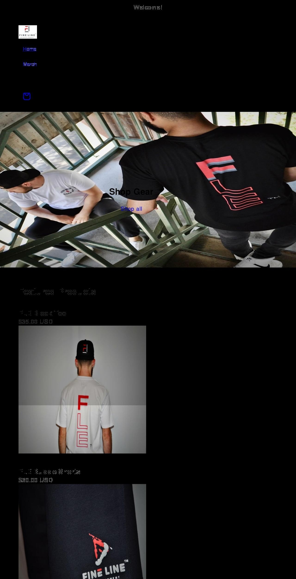 thefinelineent.com shopify website screenshot