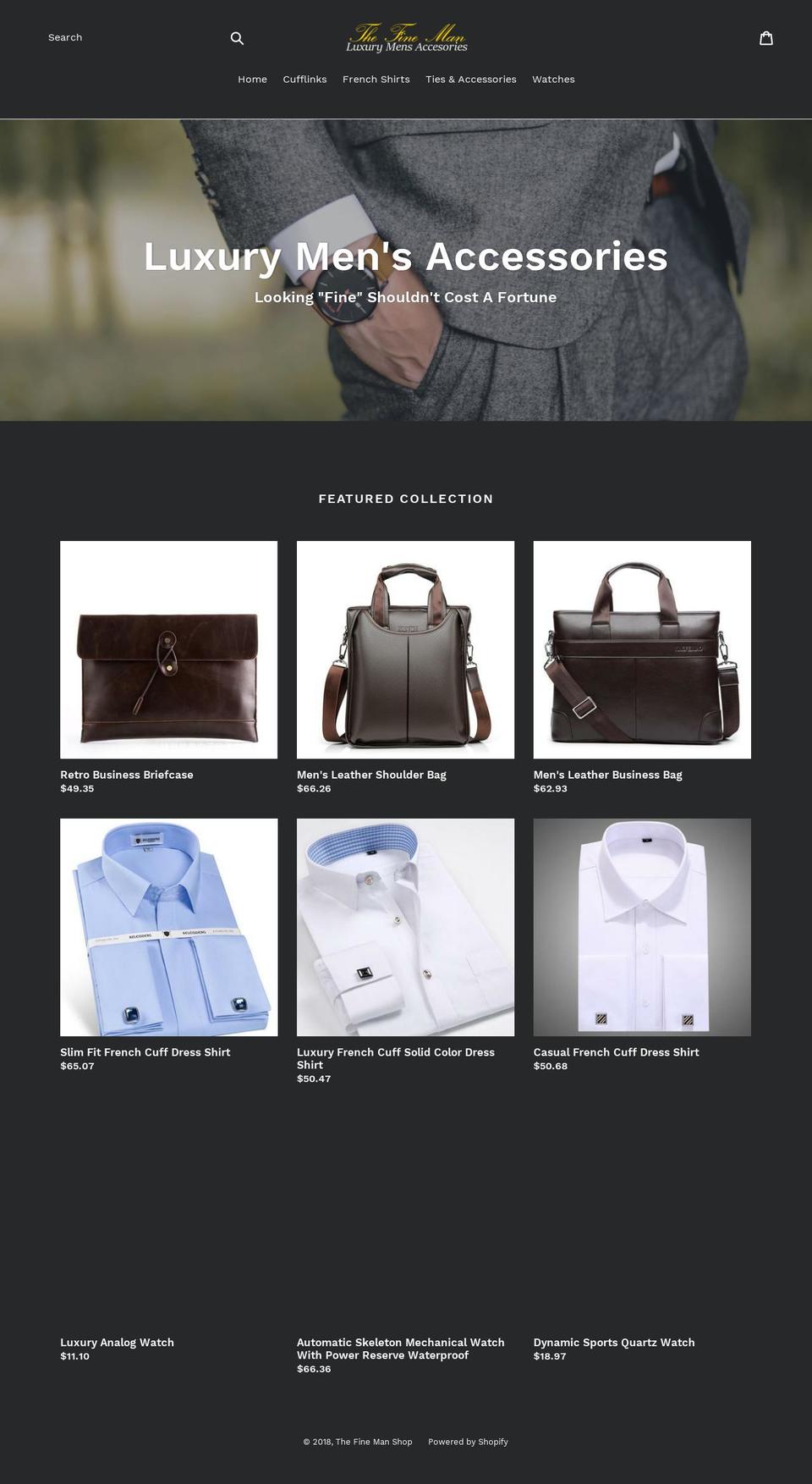 thefineman.com shopify website screenshot