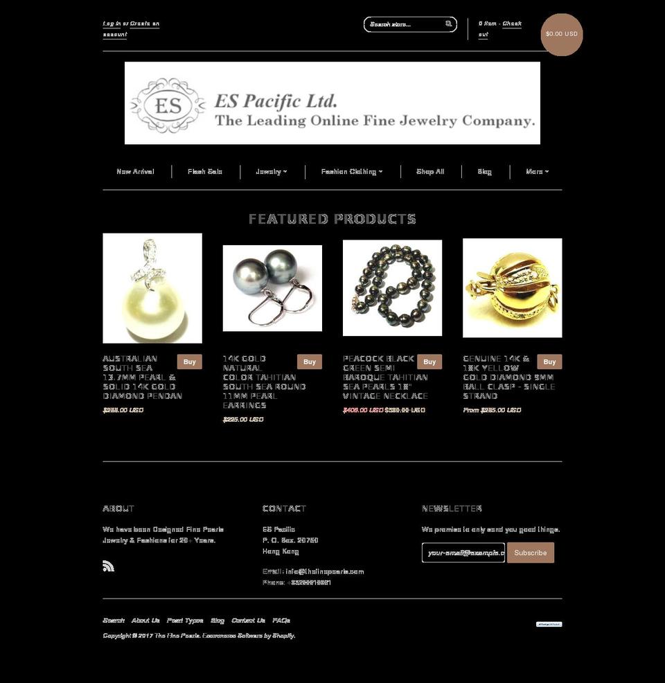 thefinepearls.com shopify website screenshot