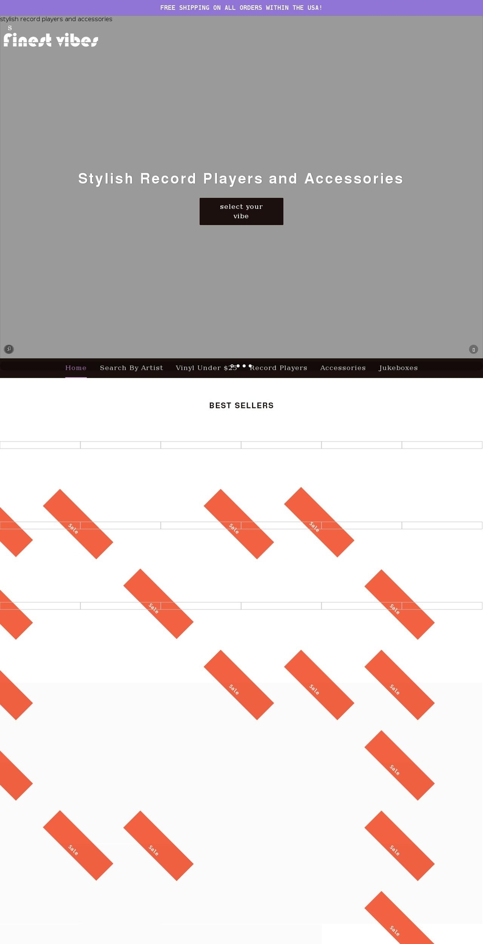 thefinestvibes.com shopify website screenshot