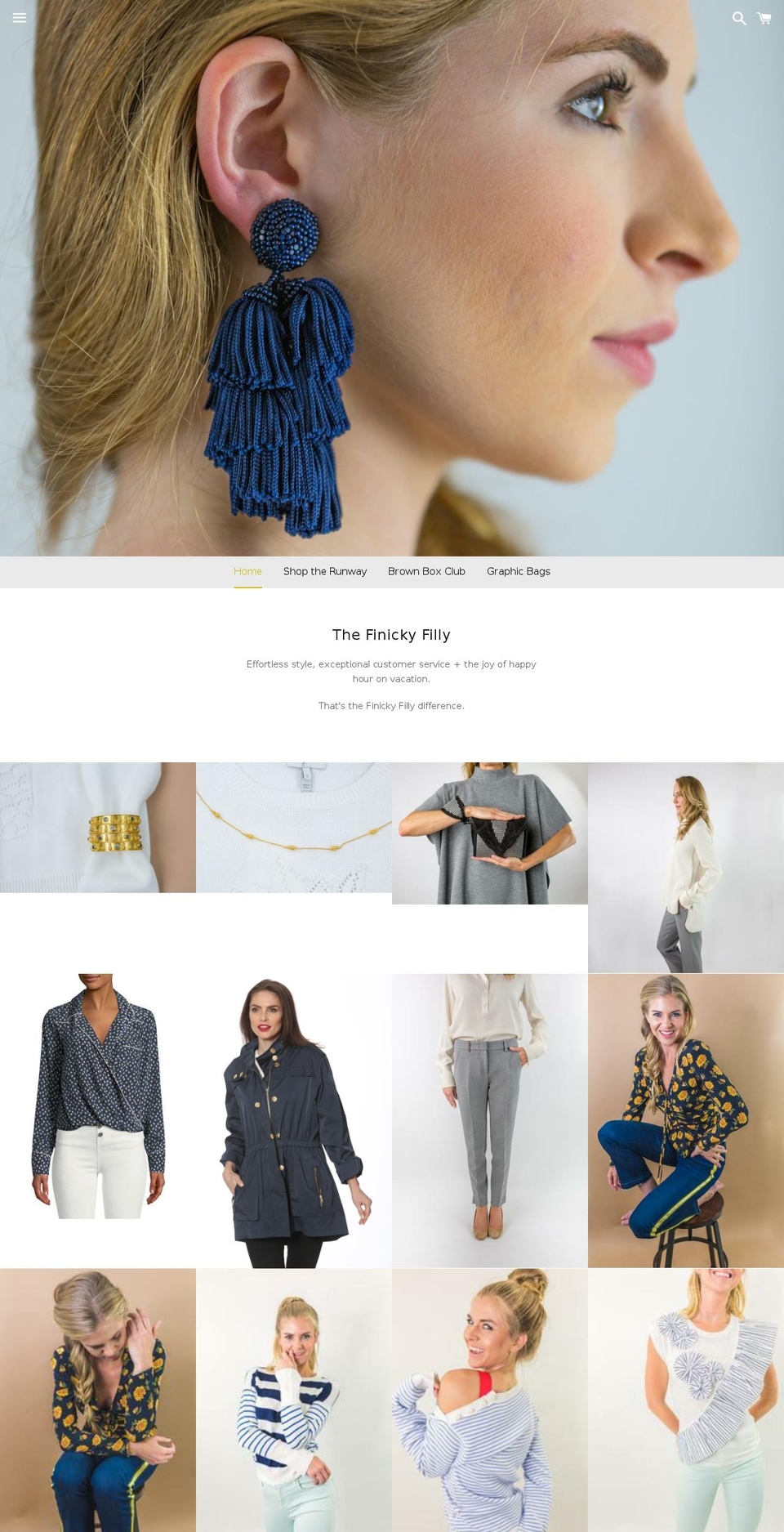 thefinickyfilly.com — Shopify storefront screenshot