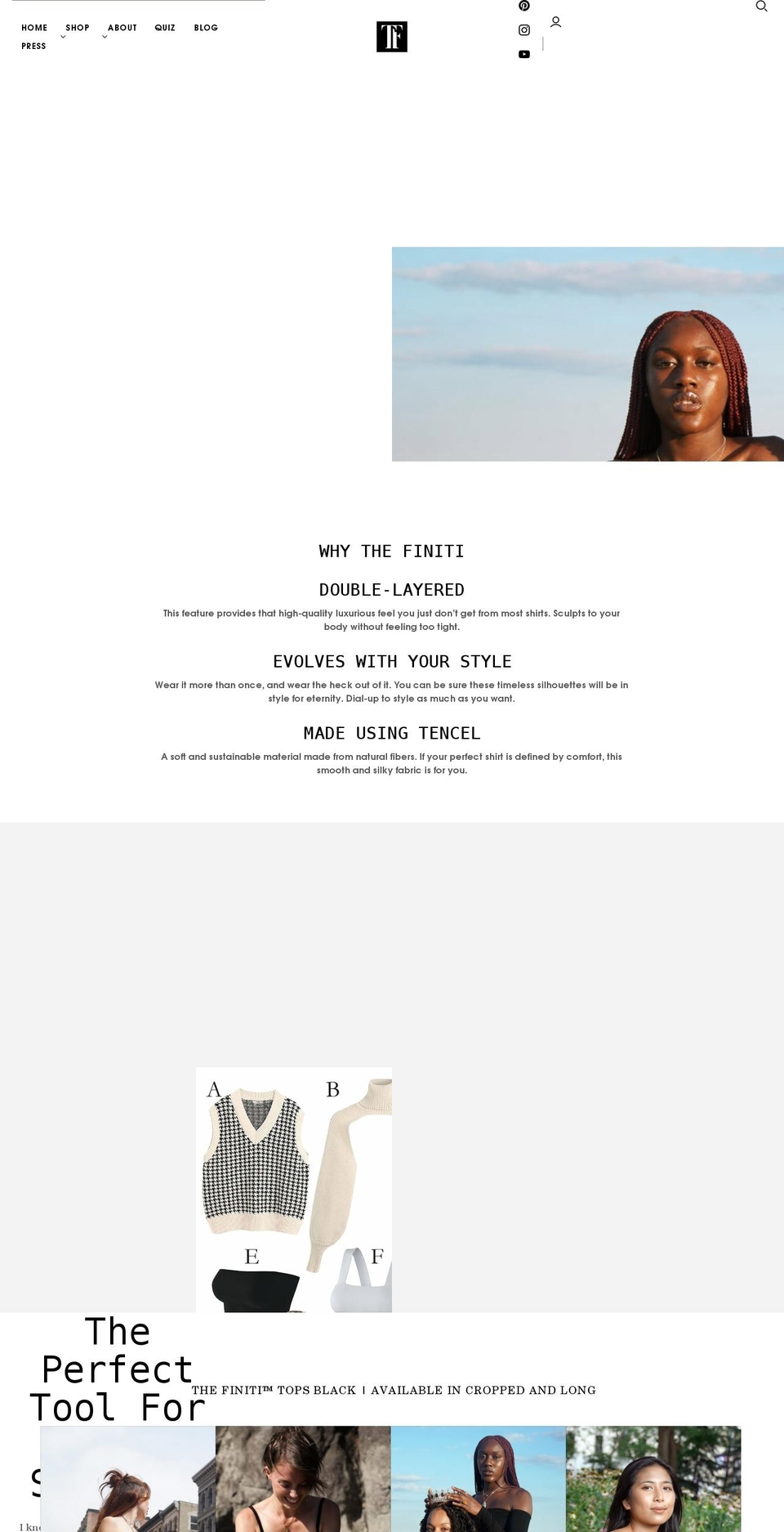 thefiniti.com shopify website screenshot