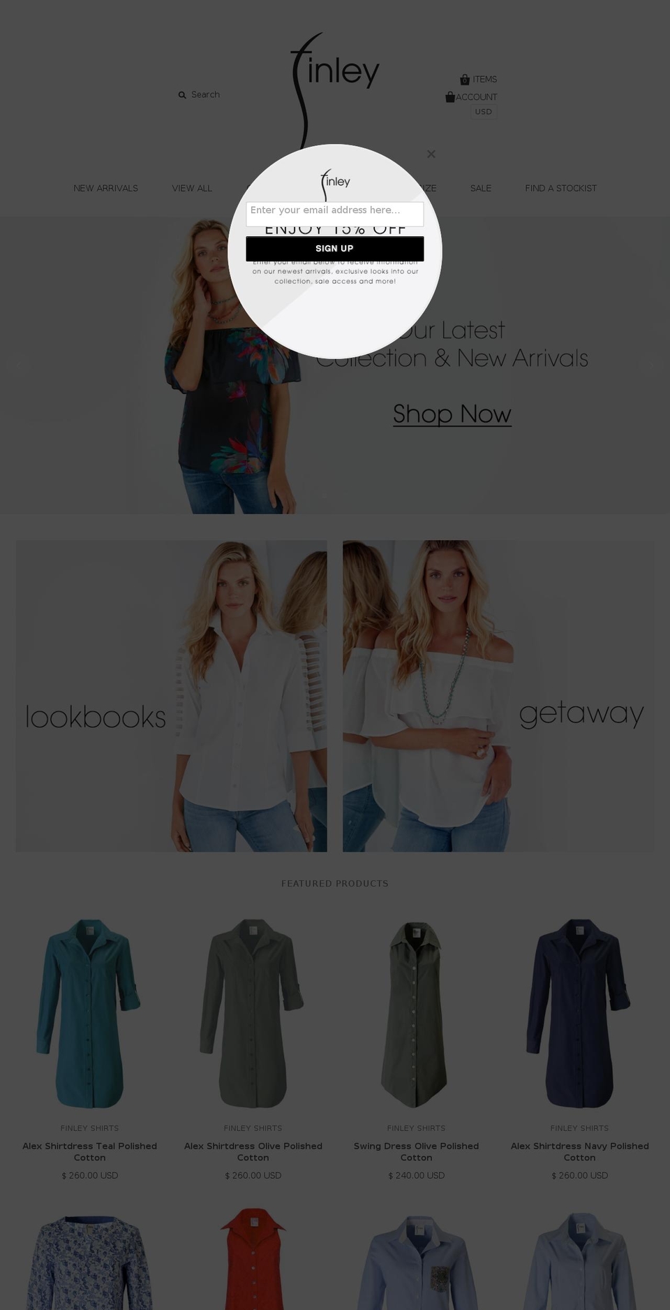 thefinleyshirt.com shopify website screenshot