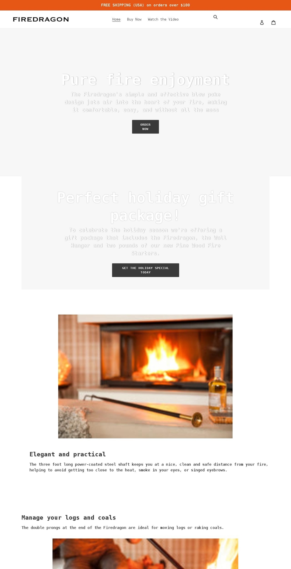thefiredragon.com shopify website screenshot