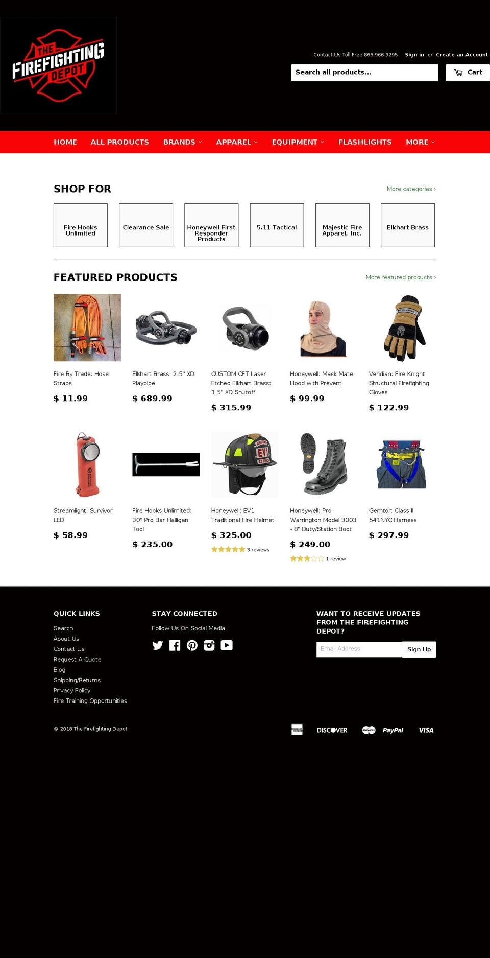 thefirefightingdepot.net shopify website screenshot