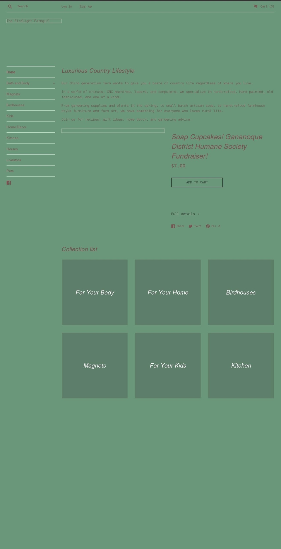 thefirelightfarmgirl.com shopify website screenshot