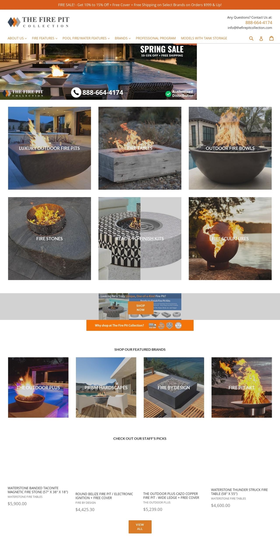 thefirepitcollection.com shopify website screenshot