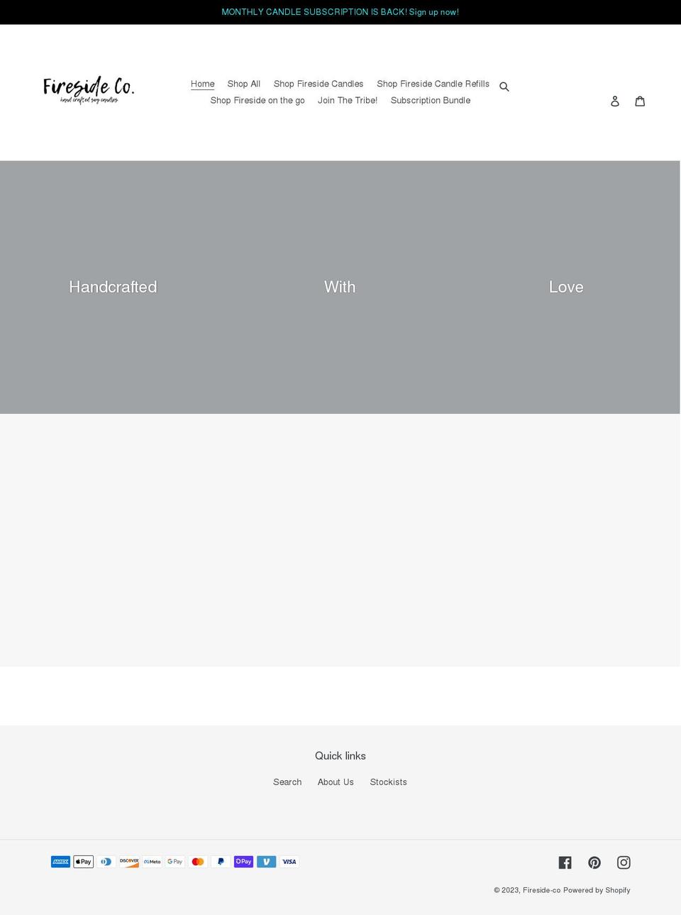 thefiresideco.com shopify website screenshot