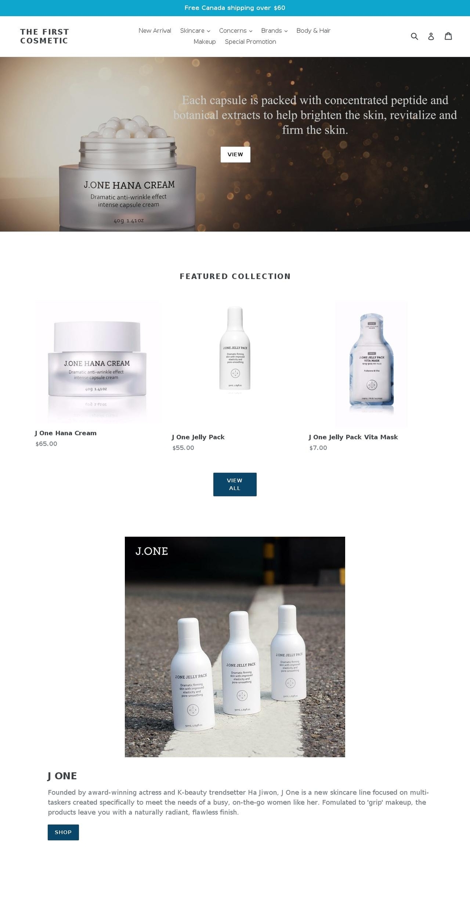 thefirstcosmetic.com shopify website screenshot