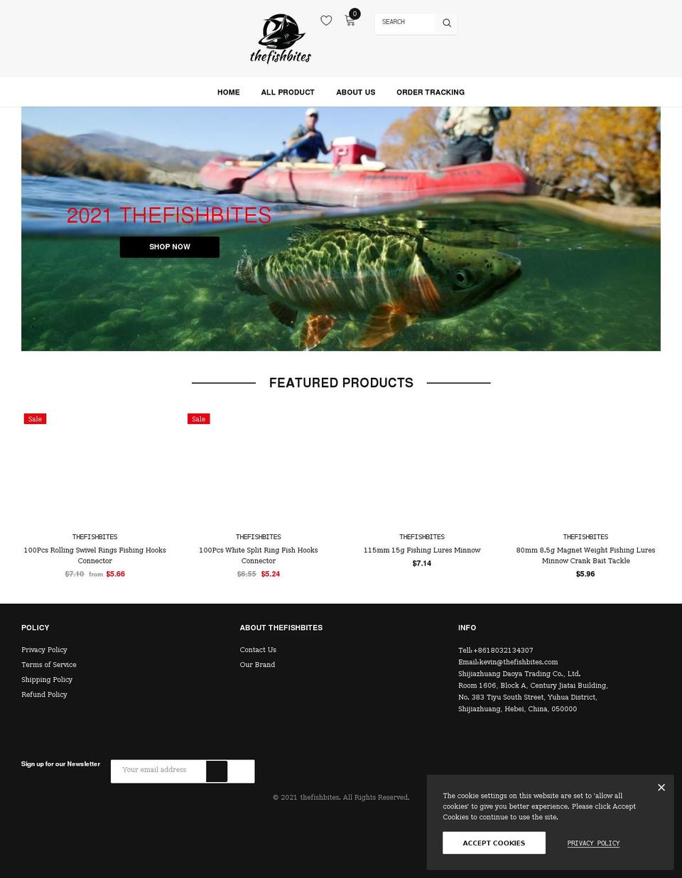 Cos theme Shopify theme site example thefishbites.com