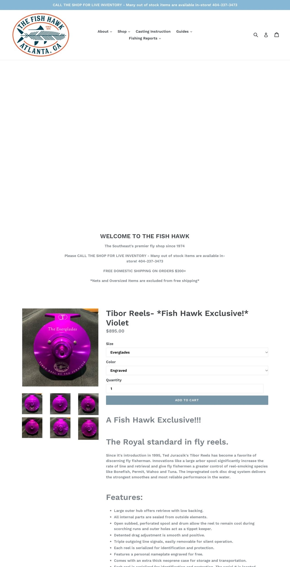 thefishhawk.com shopify website screenshot