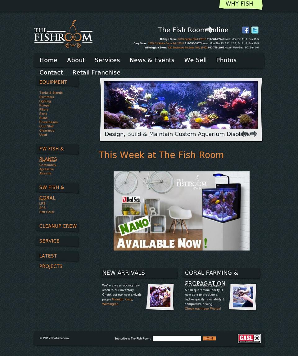 thefishroom.net shopify website screenshot