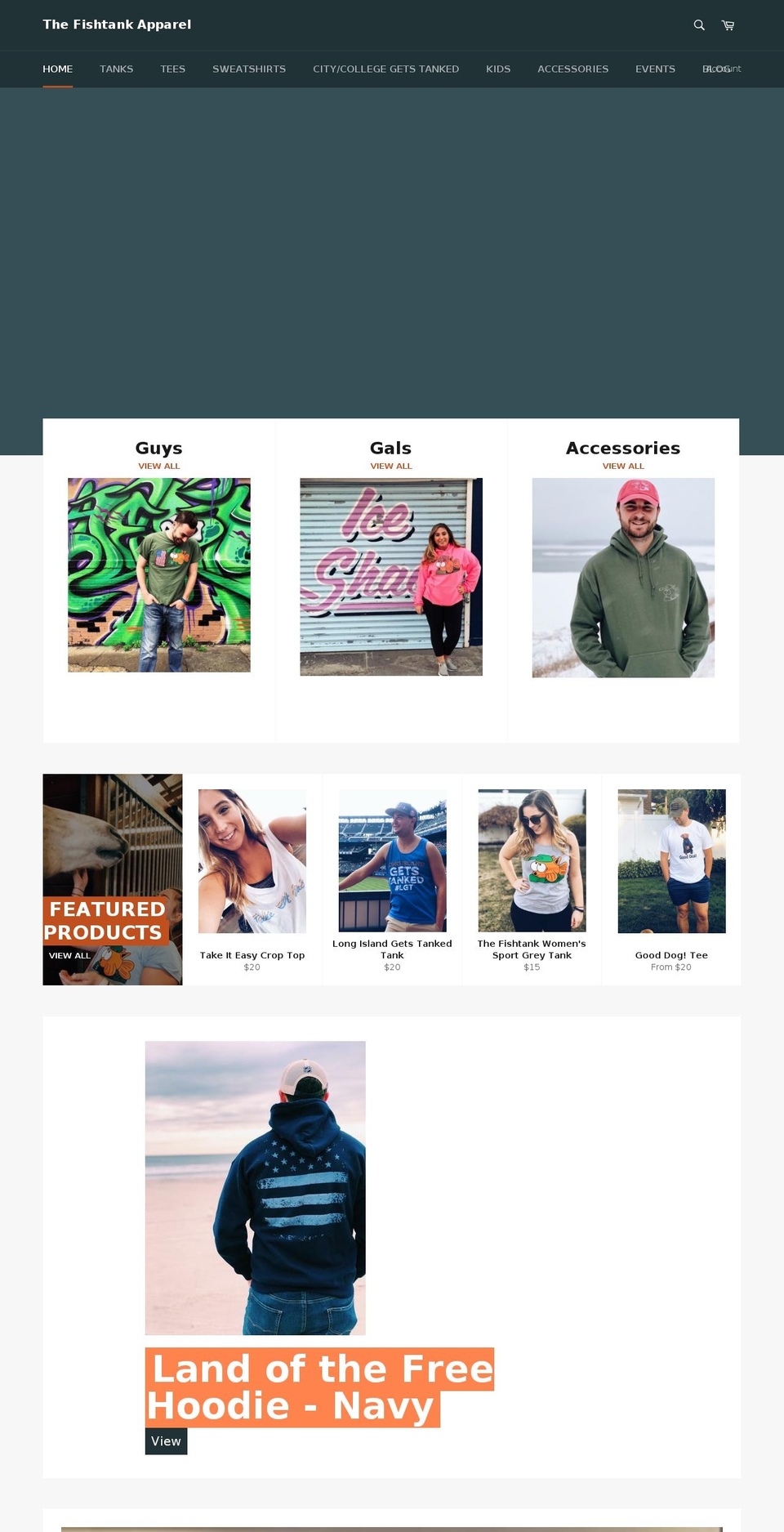 thefishtankapparel.com — Shopify storefront screenshot