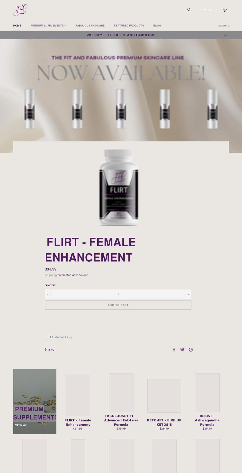 thefitandfabulous.com shopify website screenshot