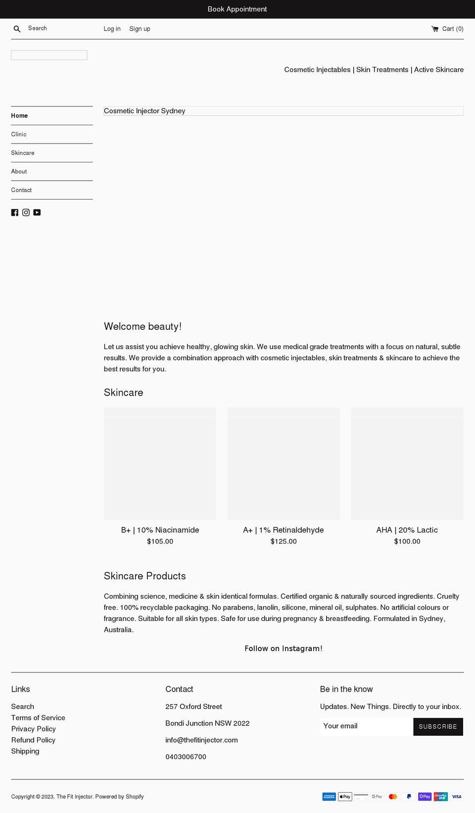 thefitinjector.com.au shopify website screenshot