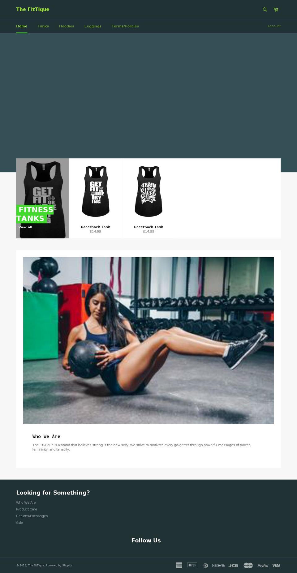thefittique.com — Shopify storefront screenshot