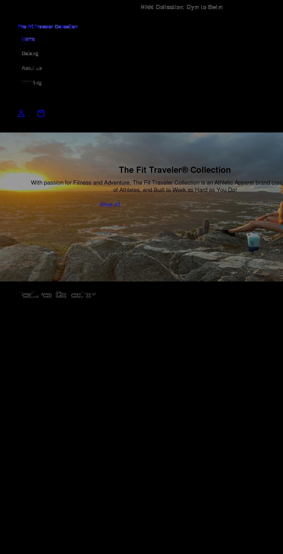 thefittravelercollection.com shopify website screenshot