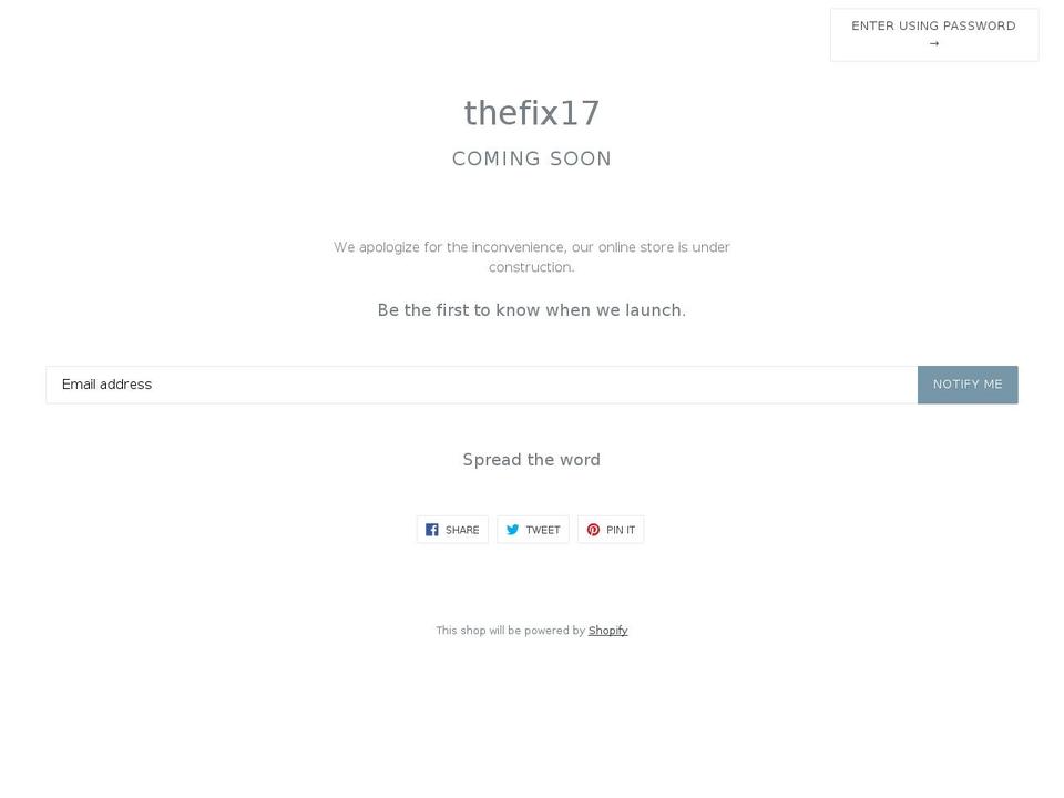 thefix17.com — Shopify storefront screenshot