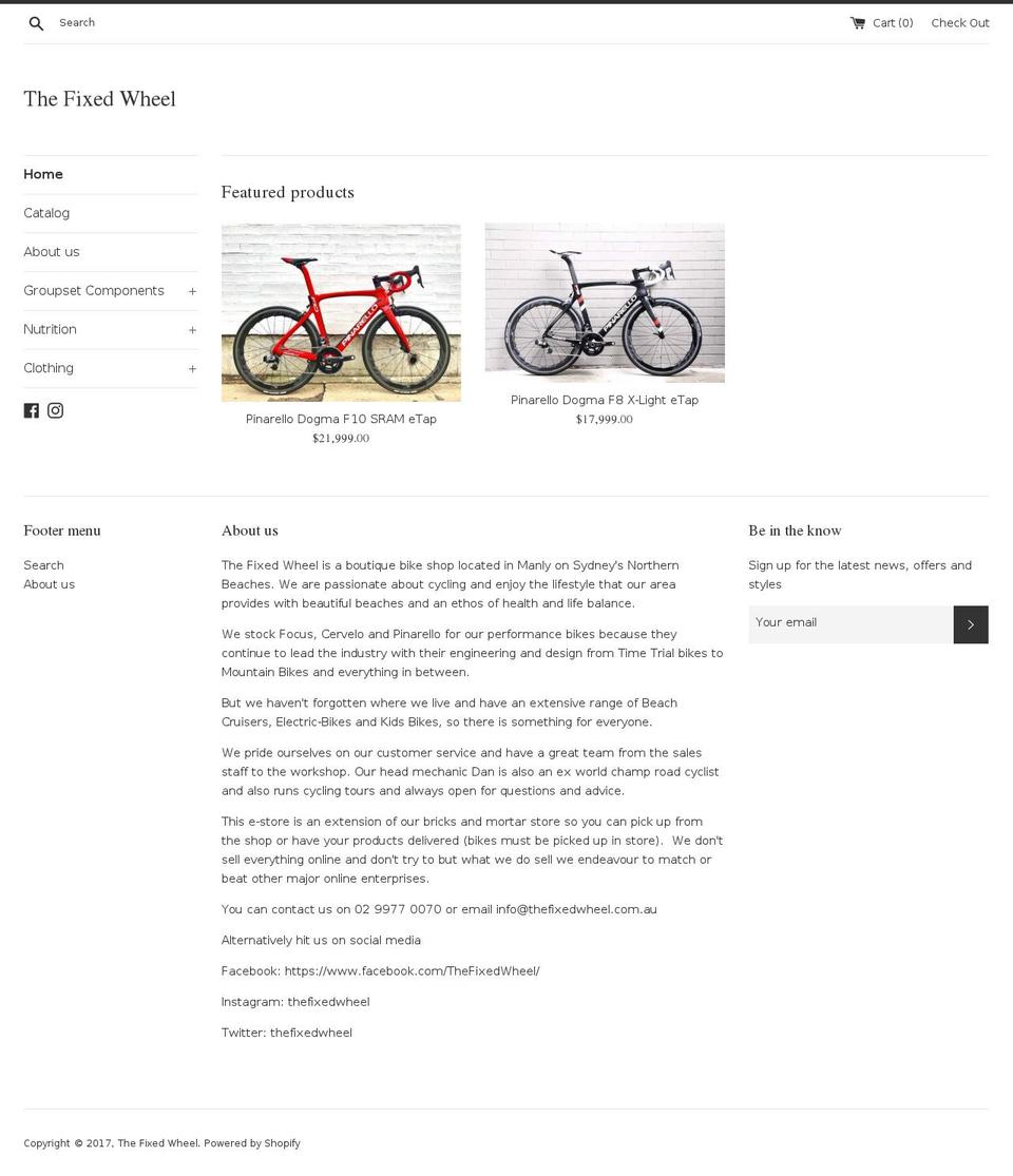 thefixedwheel.com shopify website screenshot