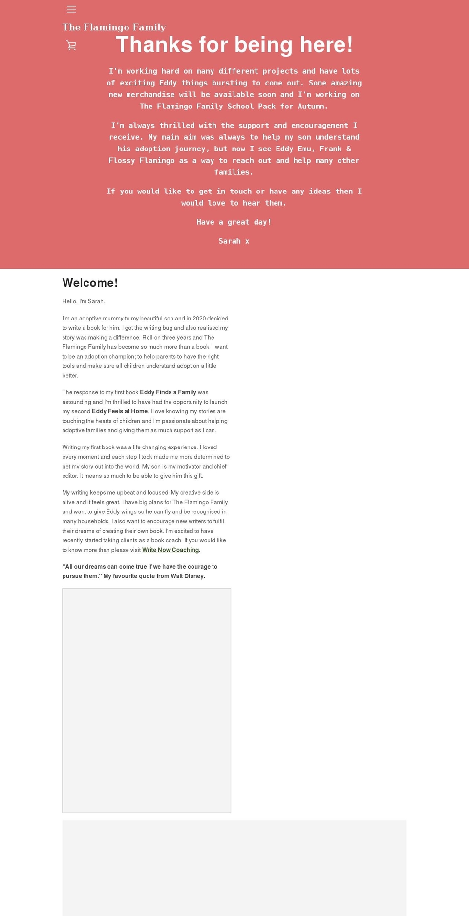theflamingofamily.co.uk shopify website screenshot