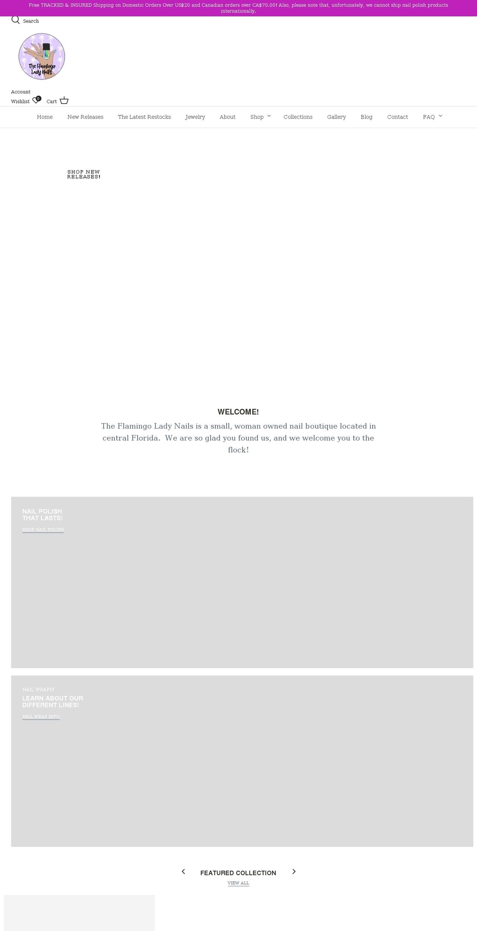theflamingoladynails.com shopify website screenshot