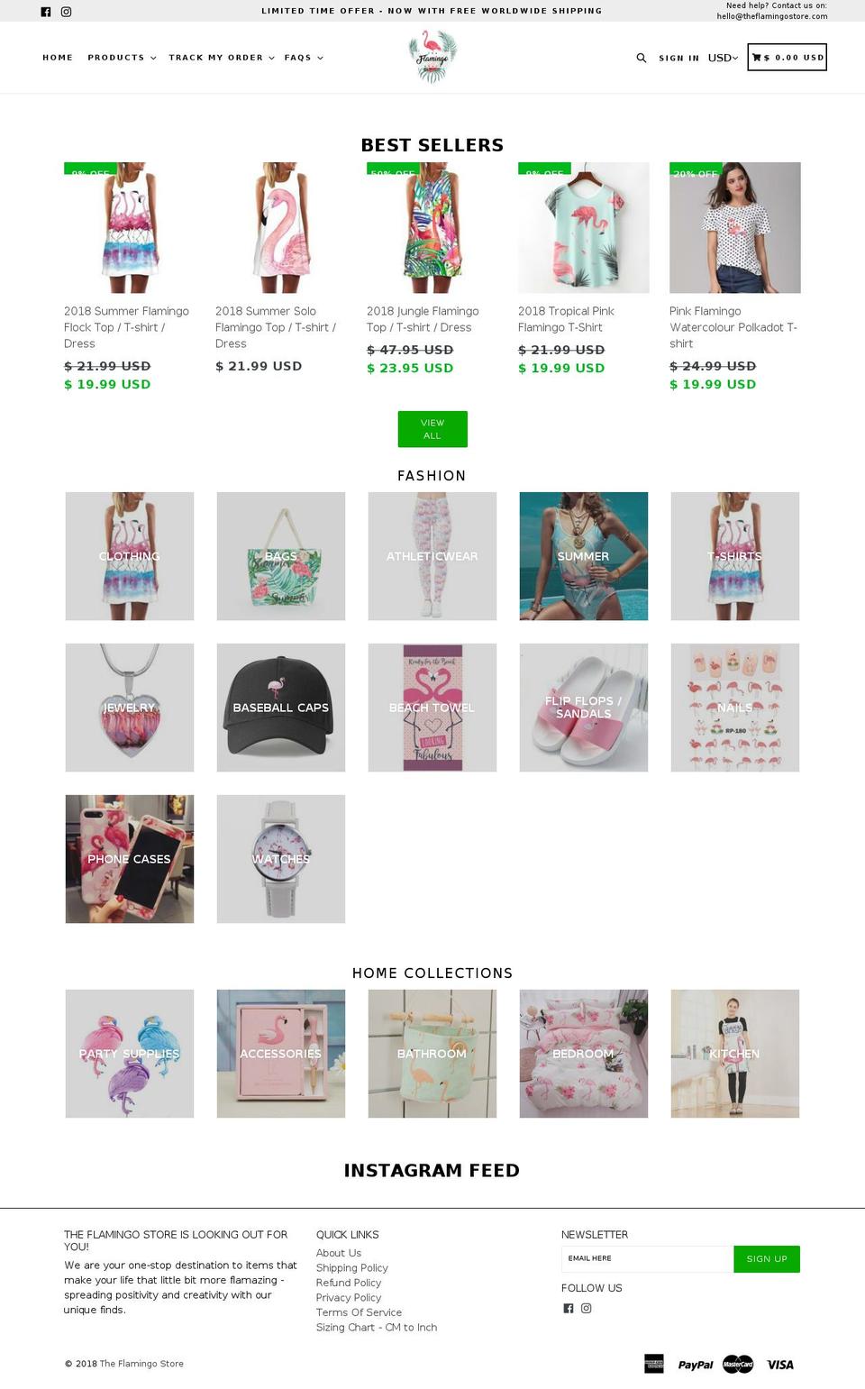 theflamingostore.com shopify website screenshot