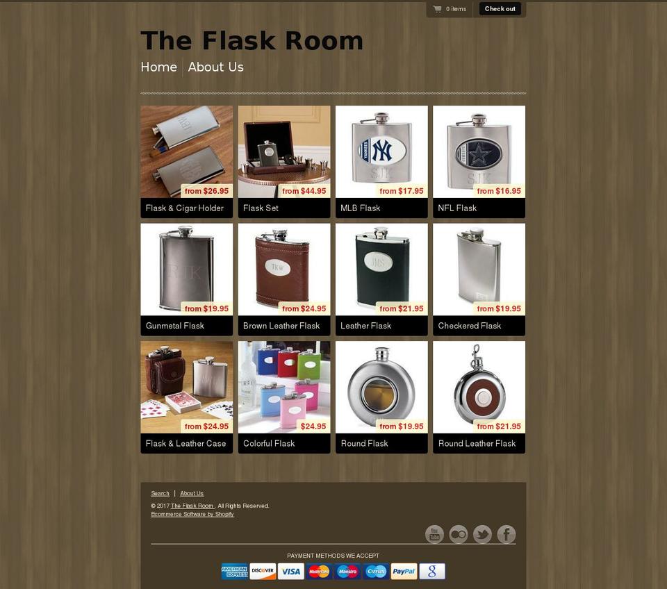 wood Shopify theme site example theflaskroom.com