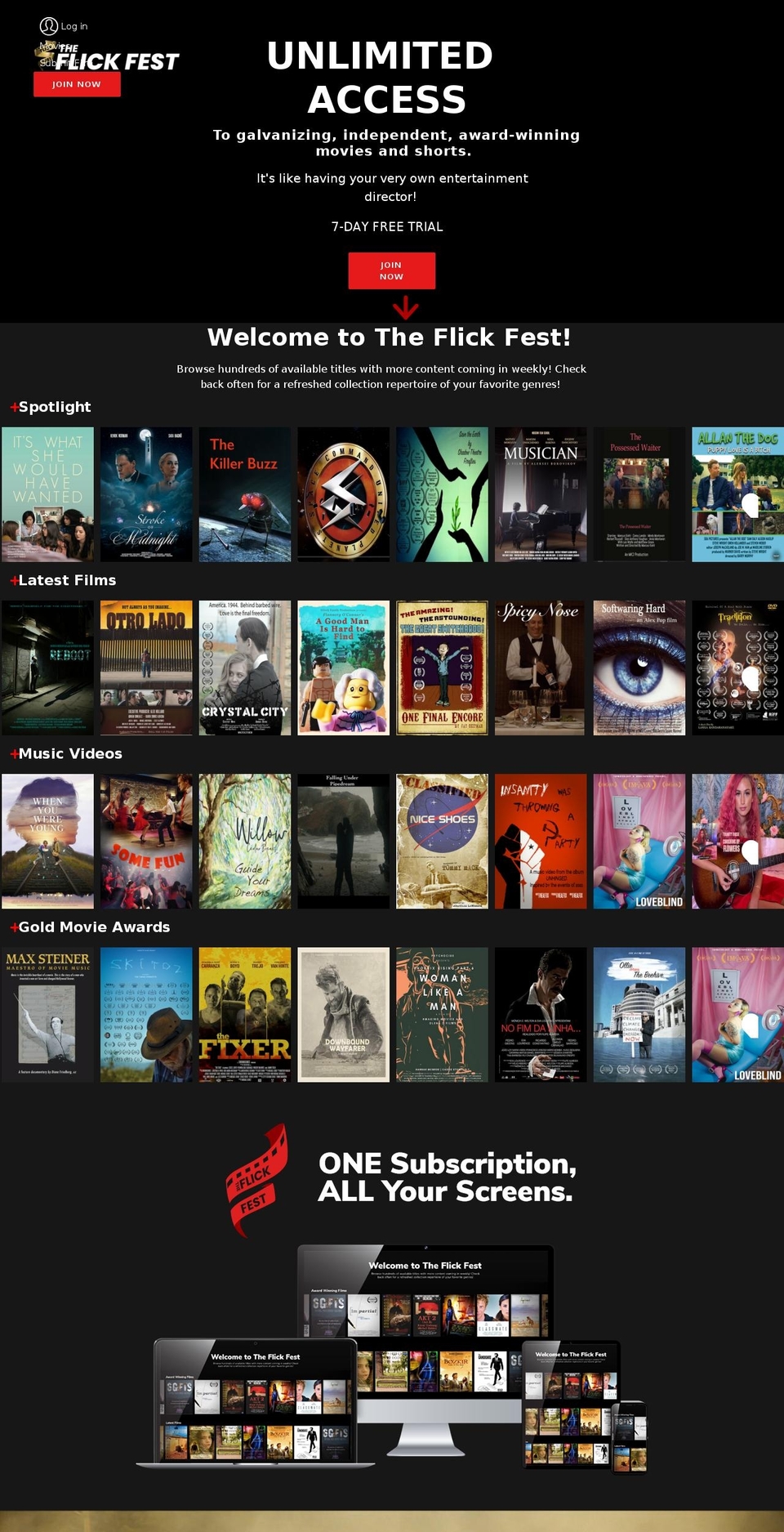 theflickfest.com shopify website screenshot