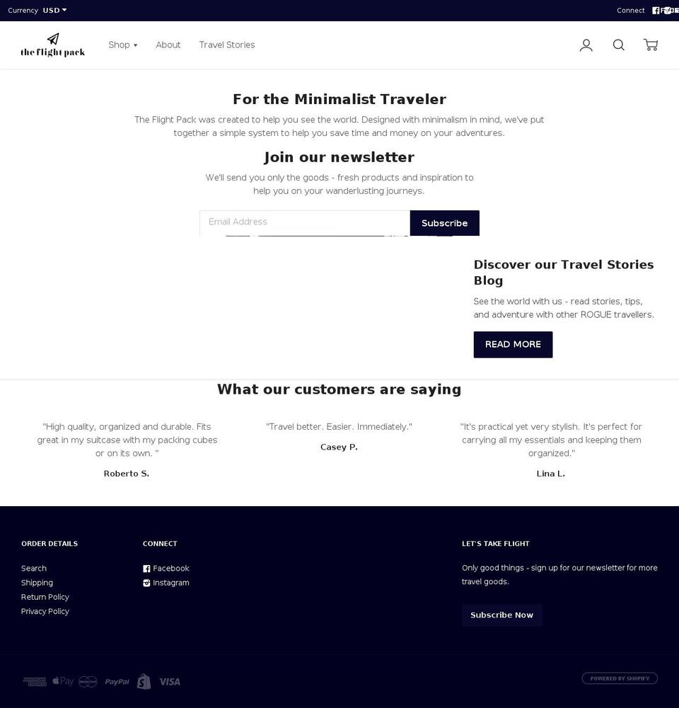 theflightpack.com — Shopify storefront screenshot