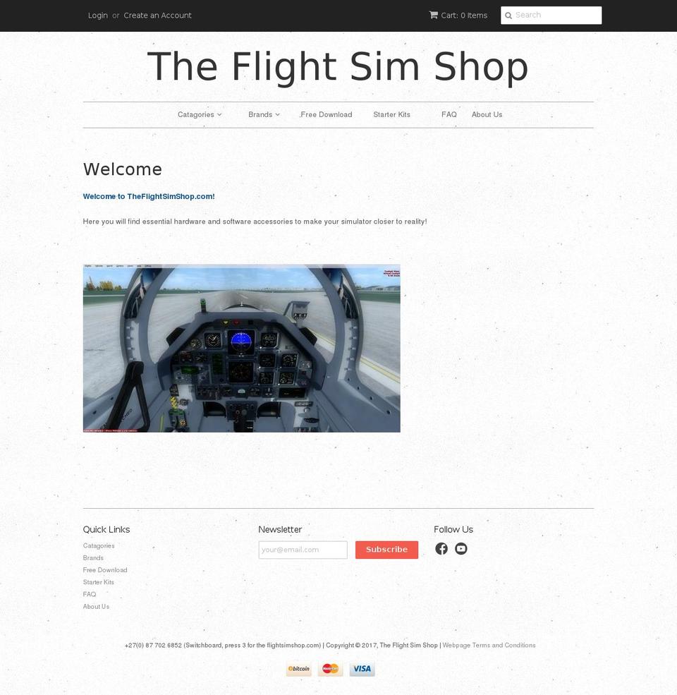 theflightsimshop.com shopify website screenshot