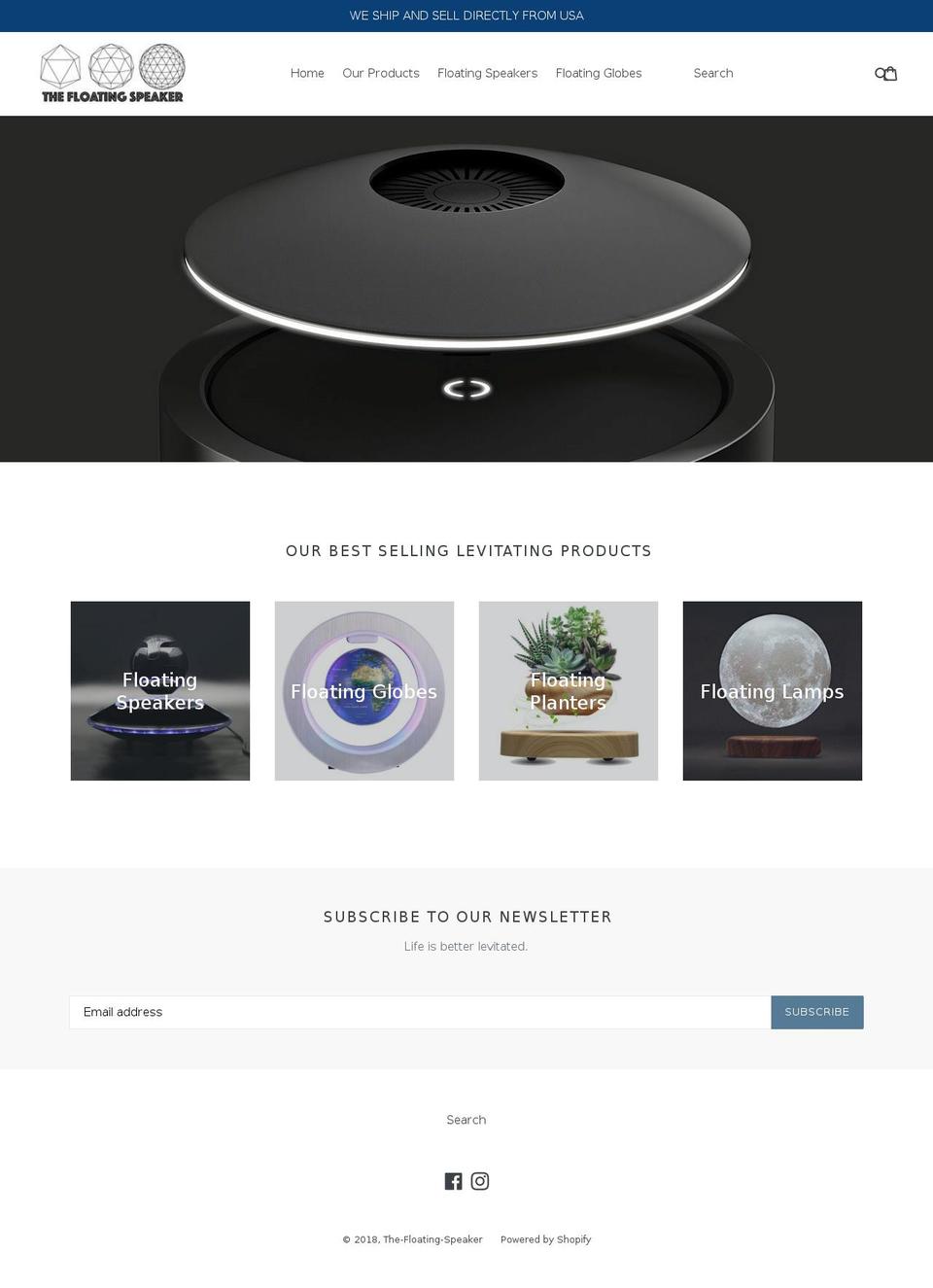 thefloatingspeaker.com — Shopify storefront screenshot