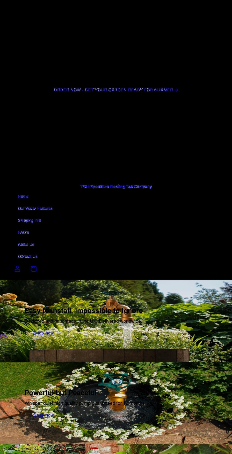 thefloatingtap.co.uk shopify website screenshot