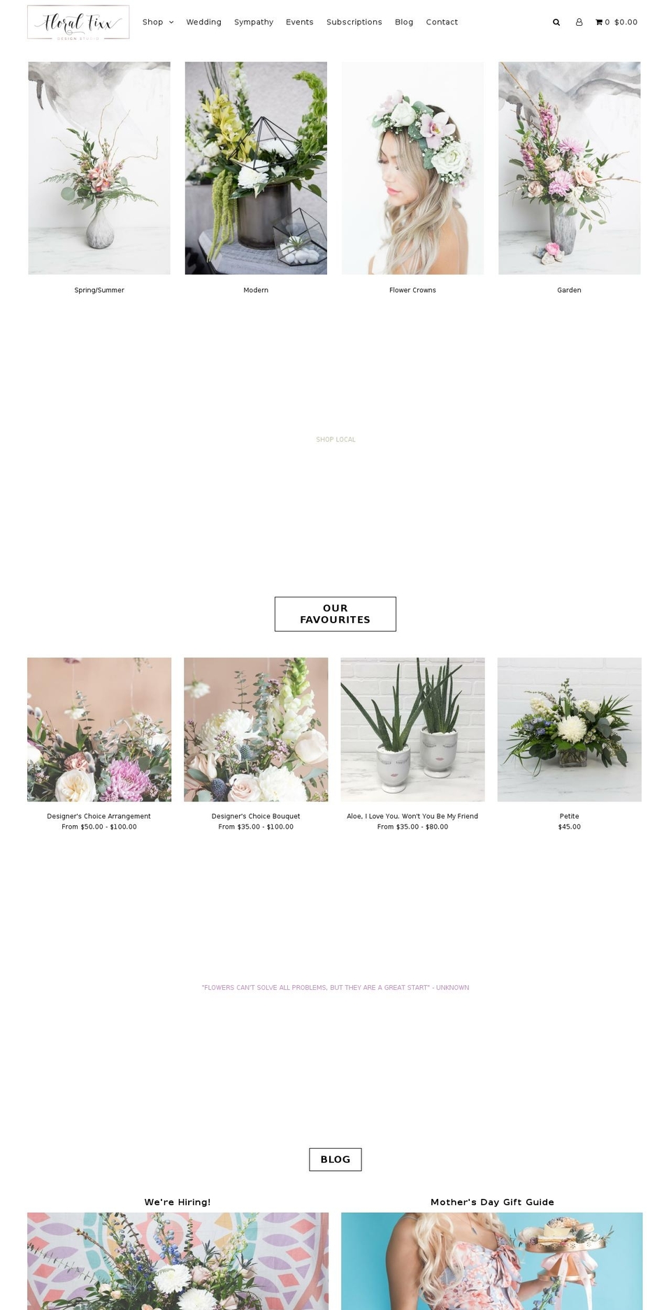 thefloralfixx.ca shopify website screenshot