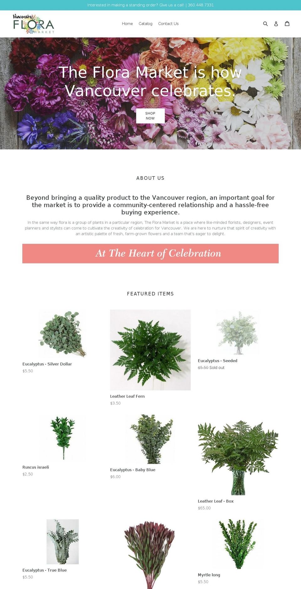 thefloramarket.com — Shopify storefront screenshot