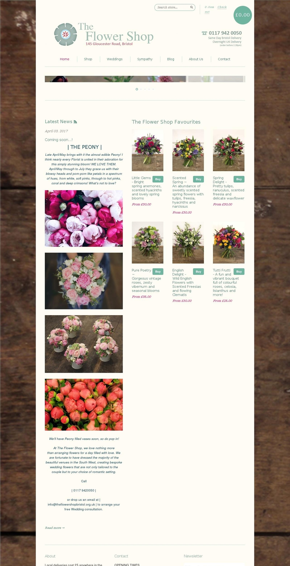 theflowershopbristol.com shopify website screenshot