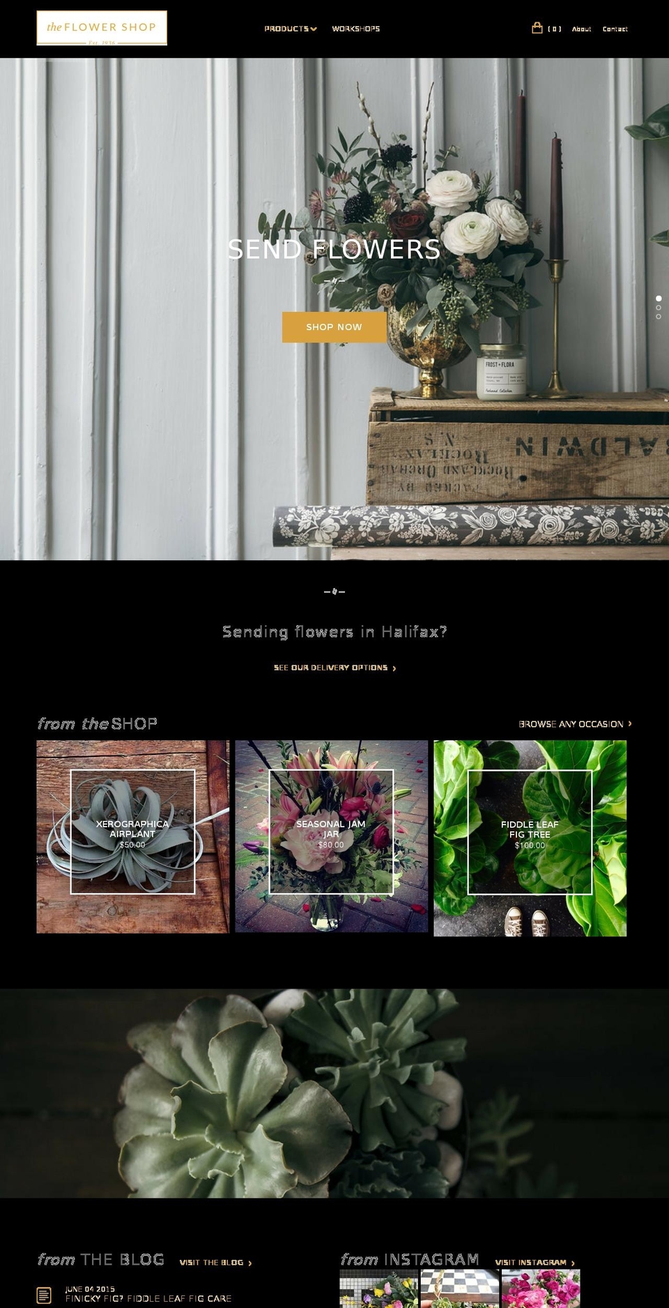 theflowershophalifax.ca shopify website screenshot