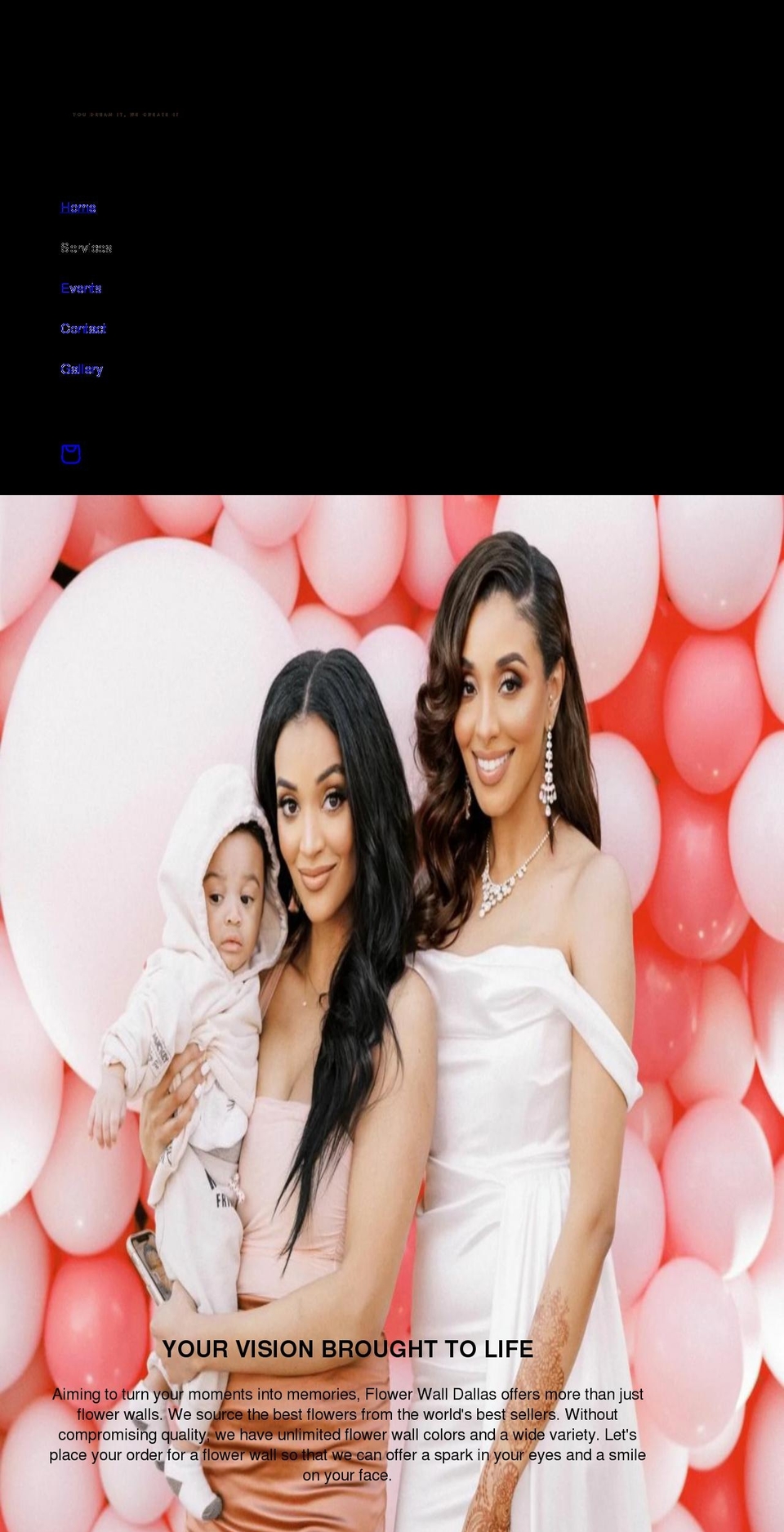 theflowerwalldallas.com shopify website screenshot