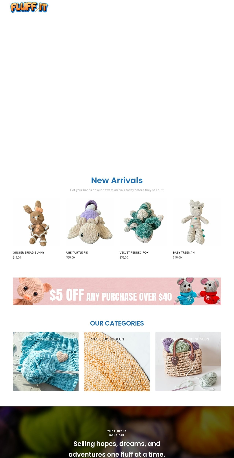 thefluffboutique.com — Shopify storefront screenshot